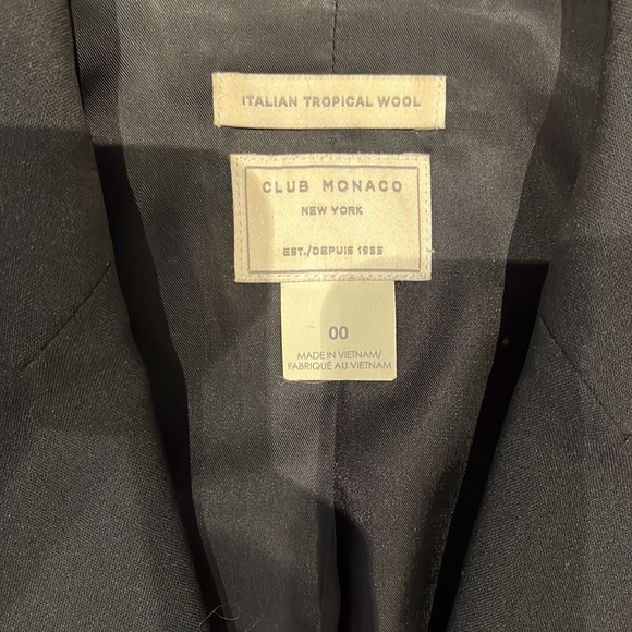 Club Monaco Italian wool blazer size 00 - Picture 3 of 3